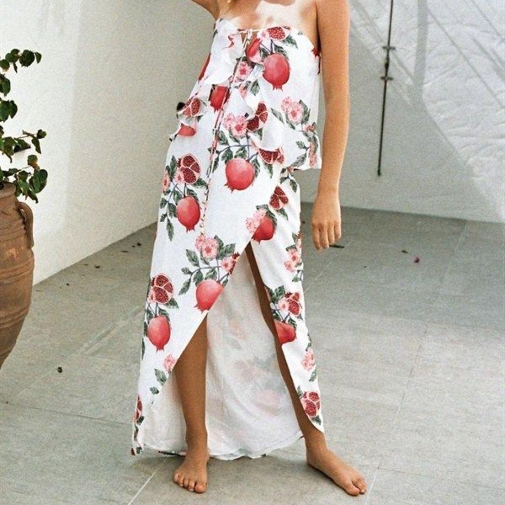 Sabo Skirt Pomegranate Maxi *w/ fixable flaw*